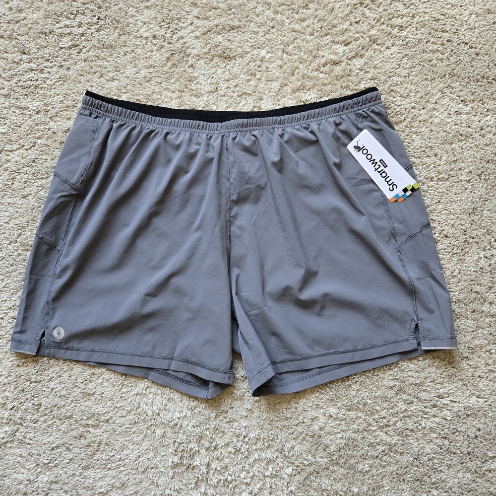 Smartwool active lined sjorts gray drawstring mens XXL